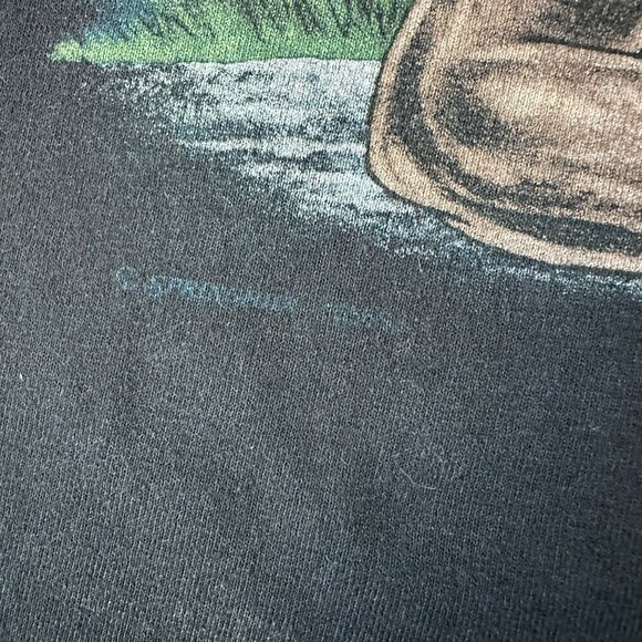 Vintage Fruit Of The Loom Native American & Eagle Graphic T-Shirt Black M - Picture 5 of 9